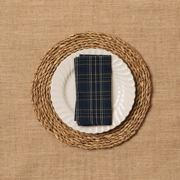 Servilleta Mesa Tela Escocesa Tartán azul