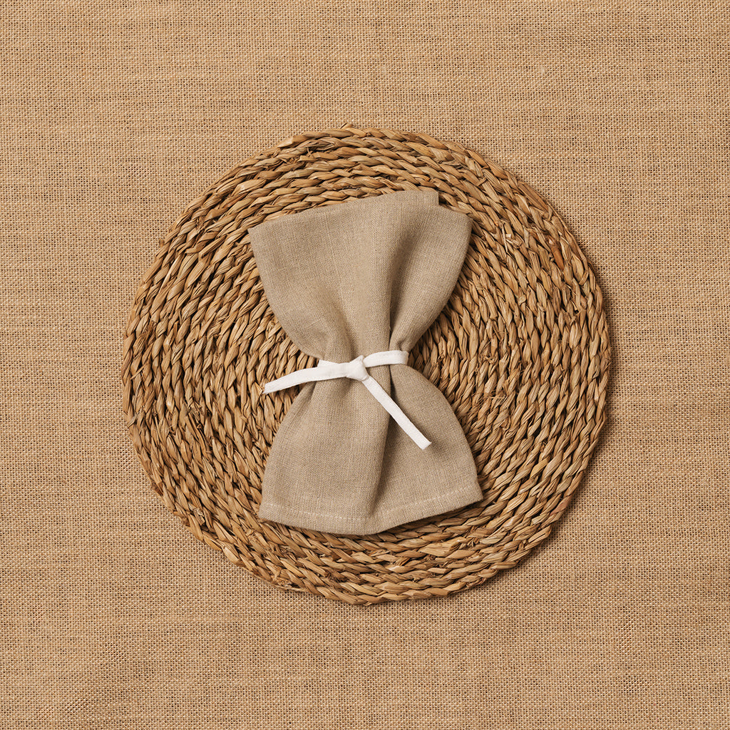 Servilleta Mesa 100% Lino Natural-Beige