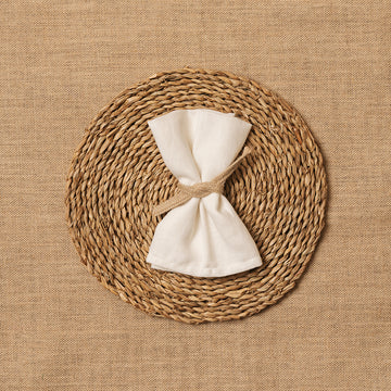 Servilleta Mesa 100% Lino Blanco-Crudo