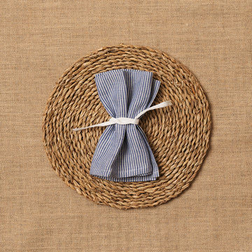 Servilleta Mesa Lino Milrayas Blanco-Azulón