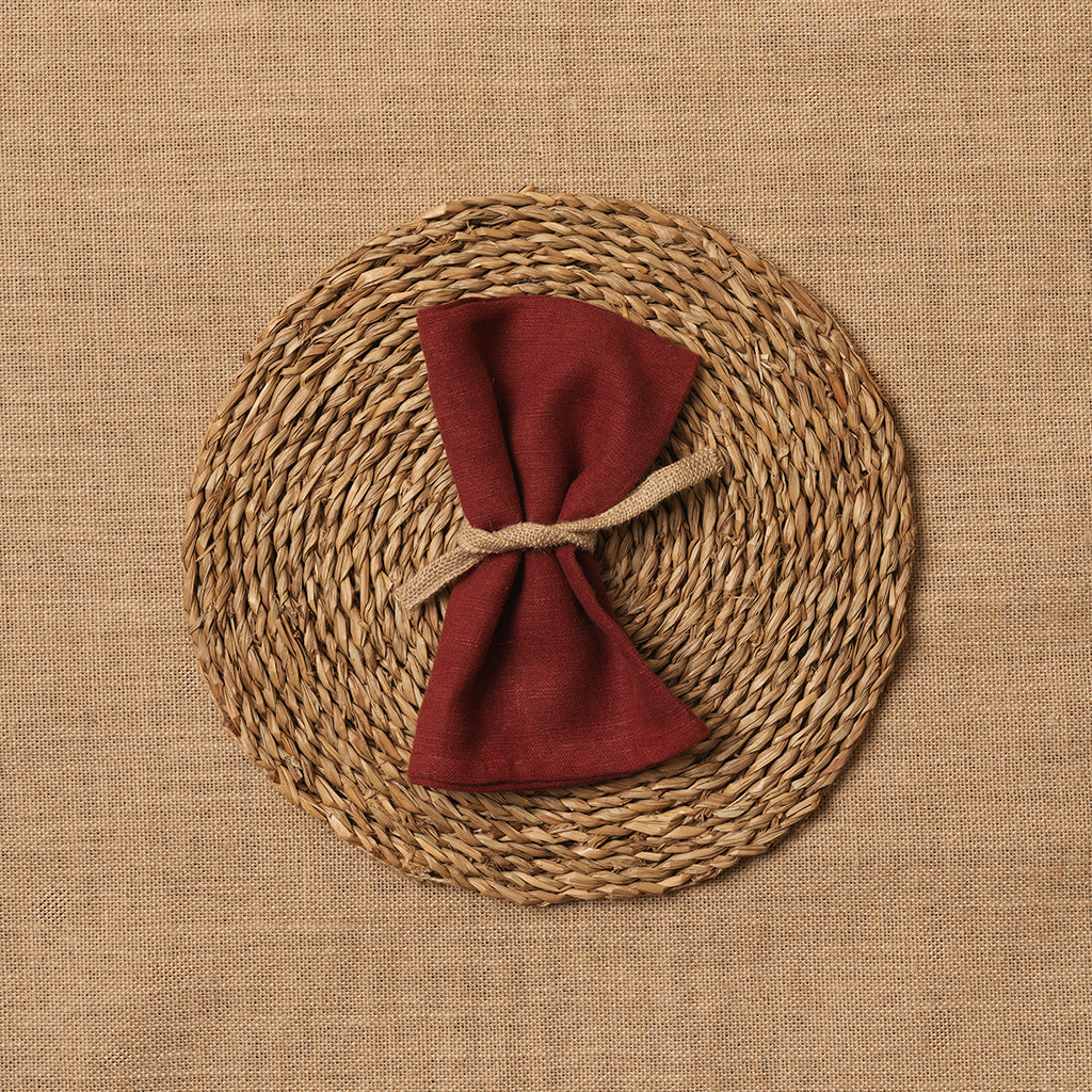 Servilleta Mesa 100% Lino Rojizo