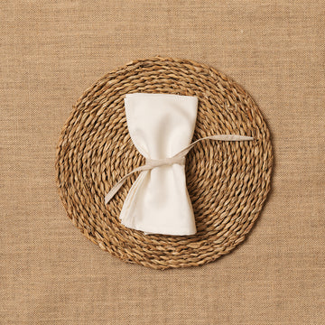 Servilleta Mesa Lino mezclado Blanco-Crudo