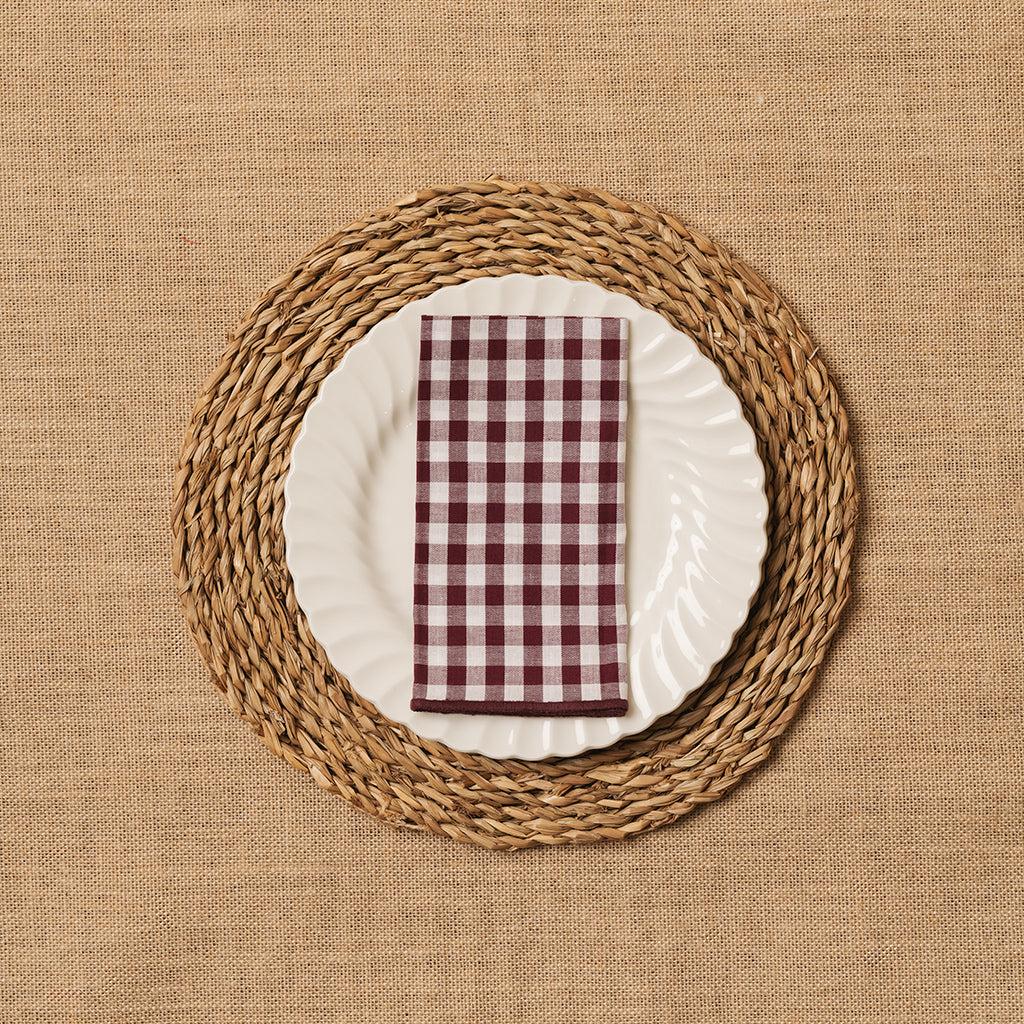 Servilleta Mesa Vichy cuadro granate