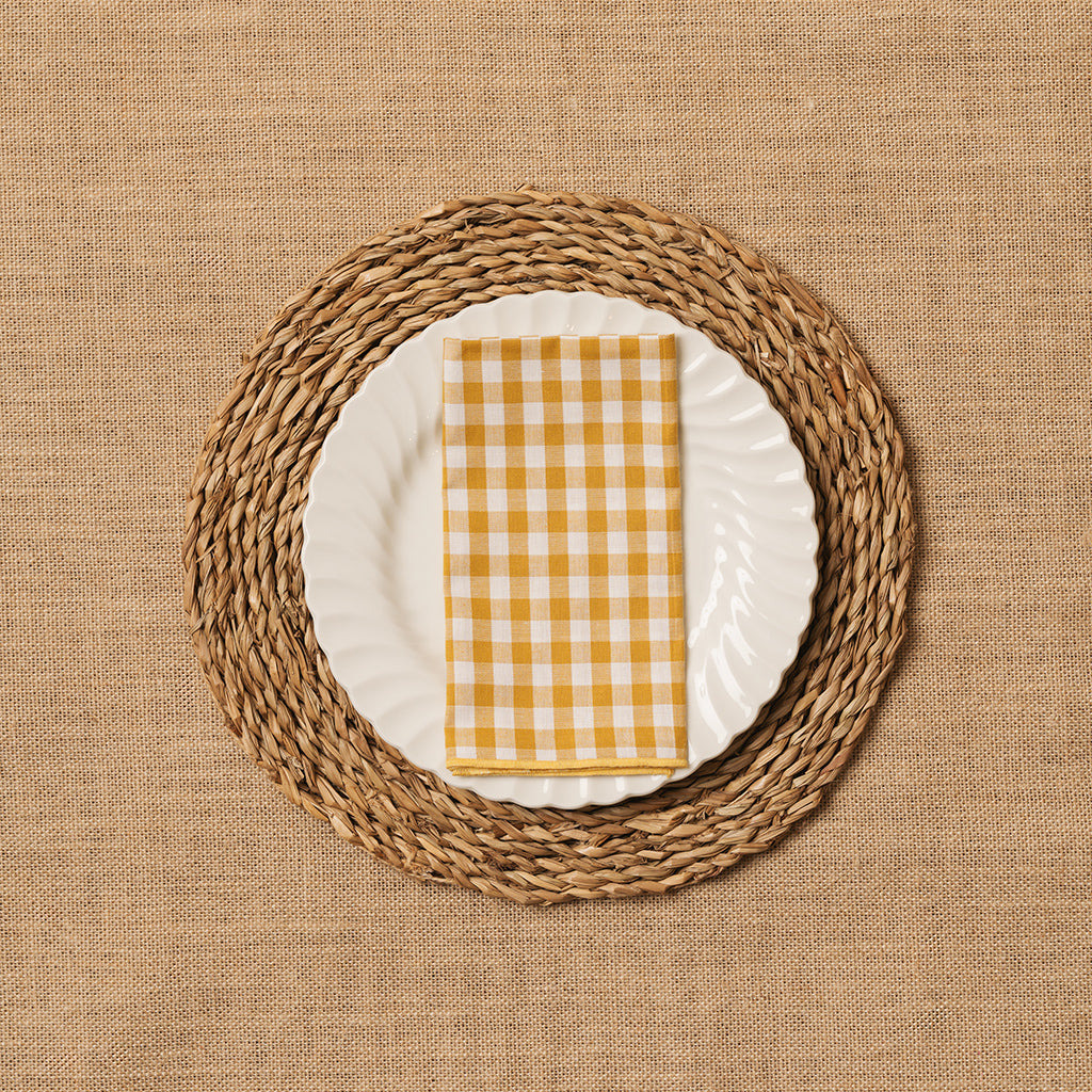 Servilleta Mesa Vichy cuadro mostaza
