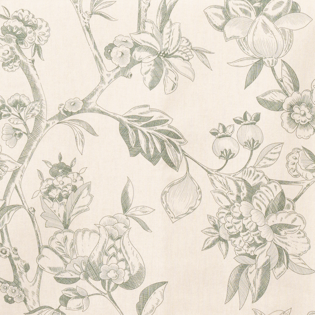 Mantel de Flores verdes sobre fondo crema