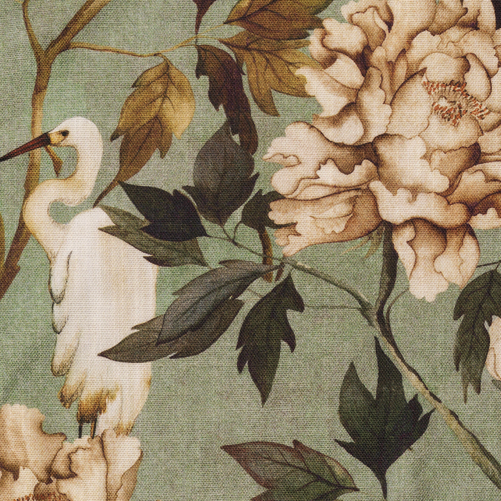 Mantel Flores y aves Verde mar