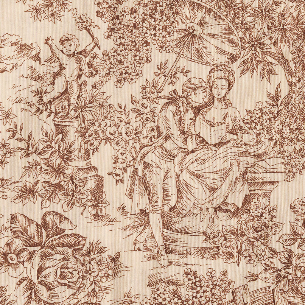 Mantel Toile de Jouy marron
