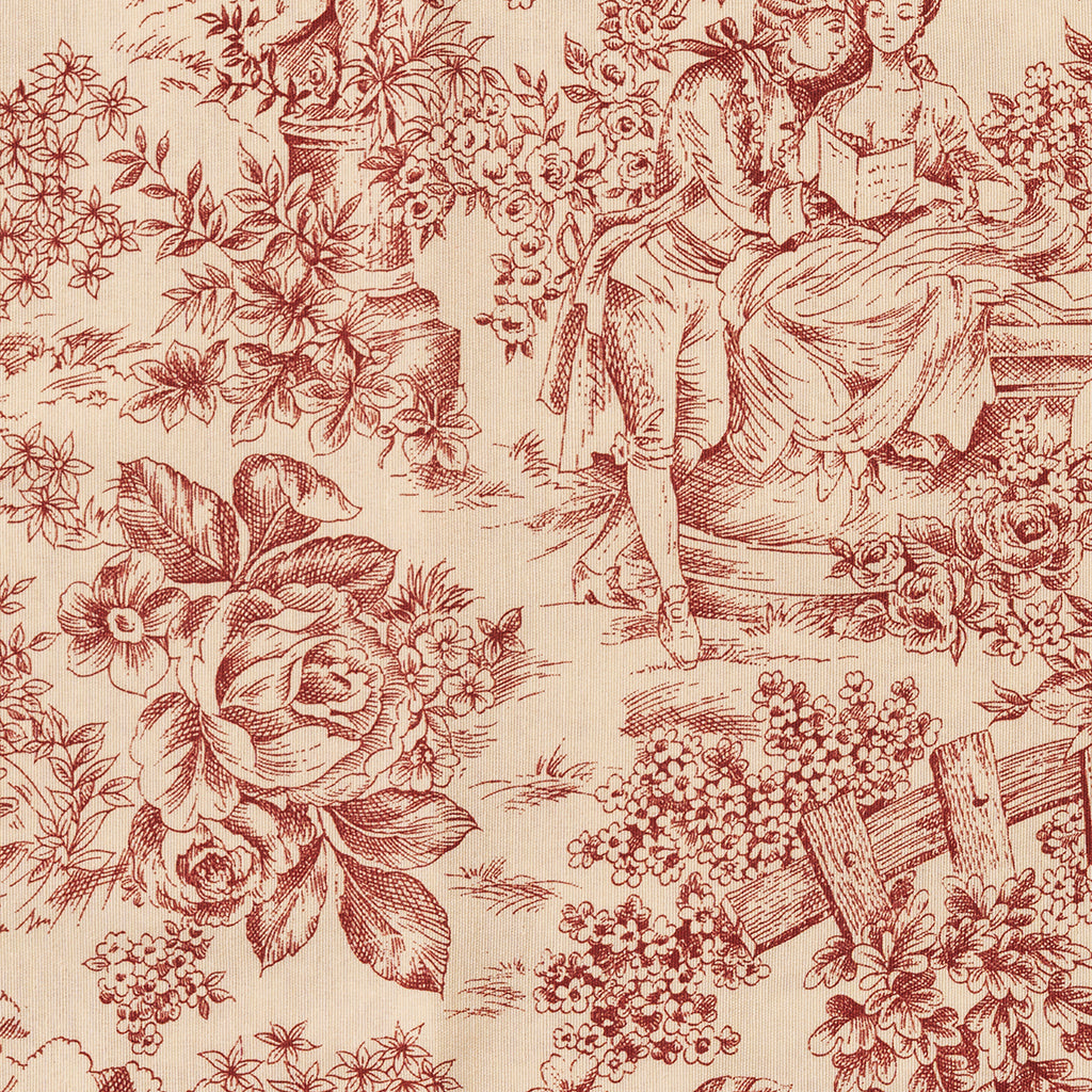 Mantel Toile de Jouy rojizo