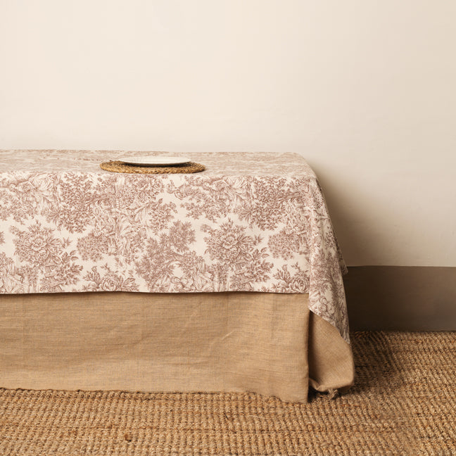 Mantel Toile de Jouy marron